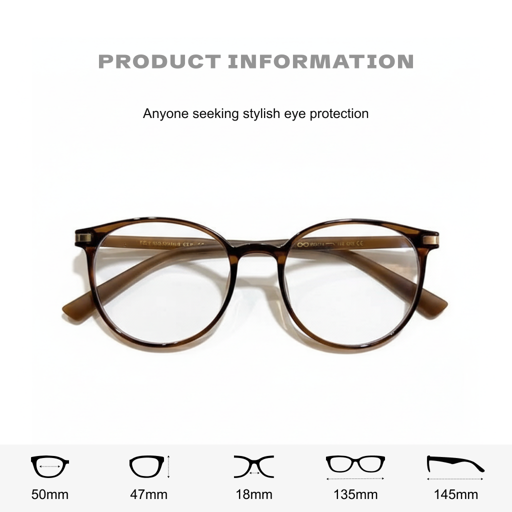 Lunettes anti-lumière bleue rondes rétro en TR90