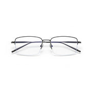 Titanium Half-Frame Reading Glasses with Anti-Blue Light