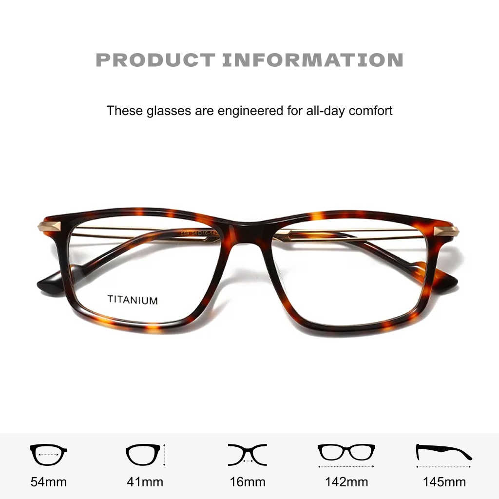Optische Titanbrille mit schmalem Rahmen