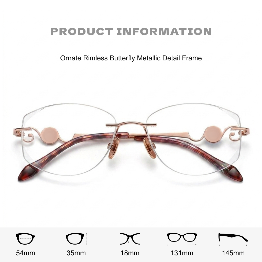 Rahmenlose optische Diamant-Titan-Brille
