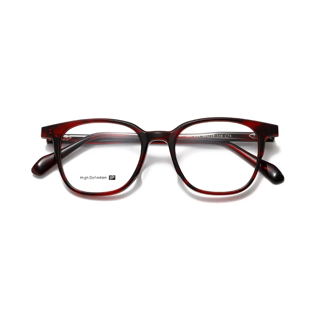 Monture petit carré haute qualité en écailles rétro, ultra-légère, style artistique et distingué pour homme
