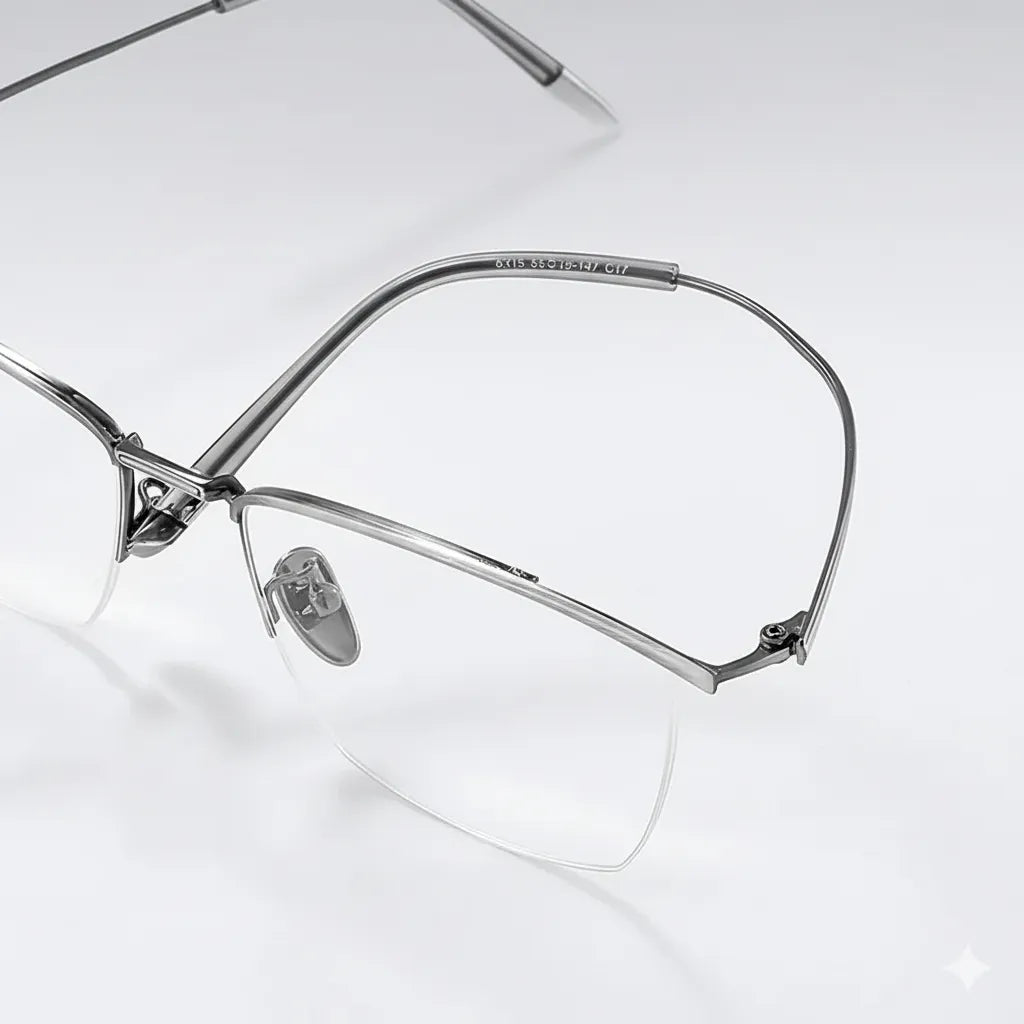 Alloy Half-Frame Optical Prescription Glasses 6315