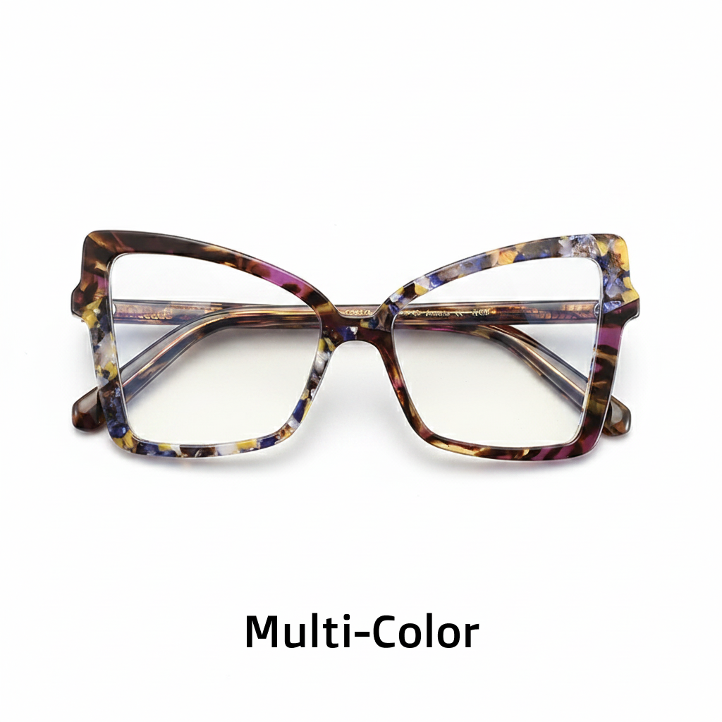מסגרות אופטיות של Cat-Eye Acetate Patchwork
