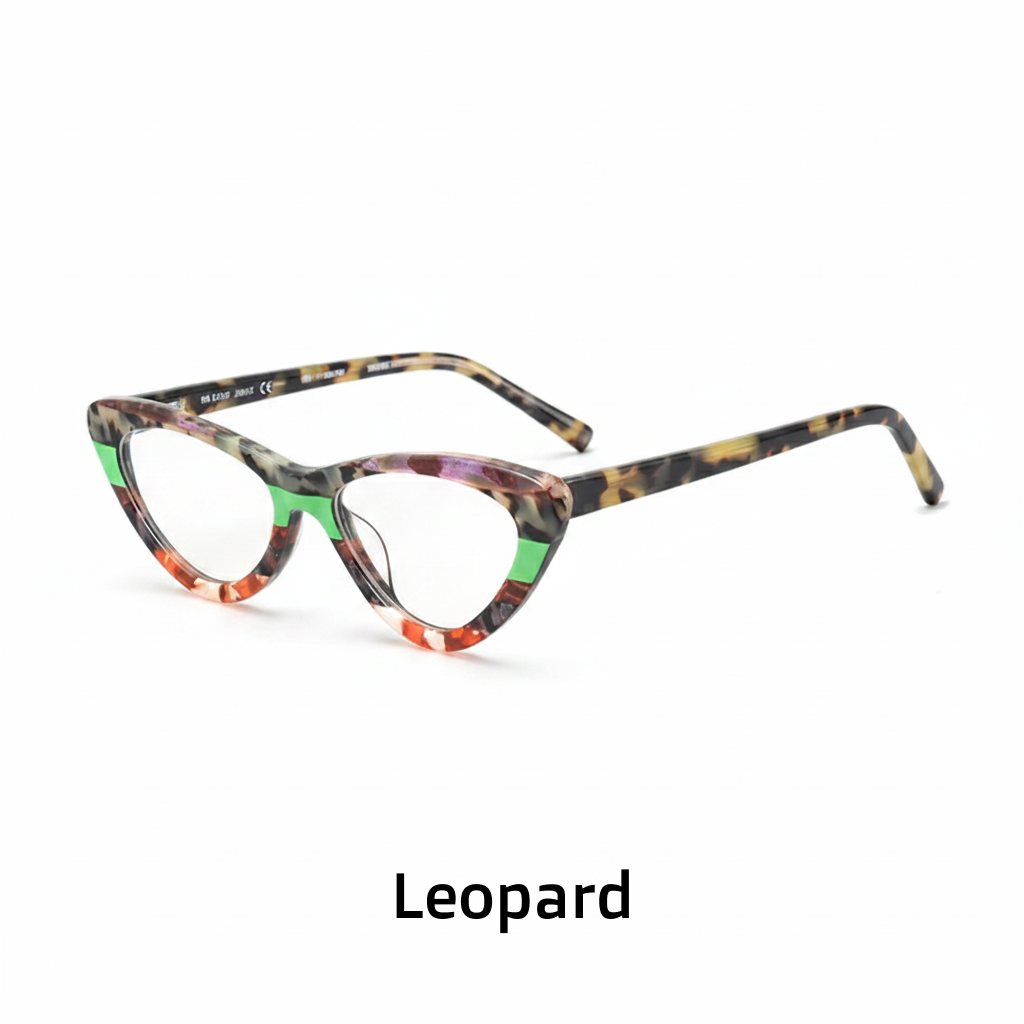 Spliced Color Cat Eye Acetate Optical Eyeglass Frames