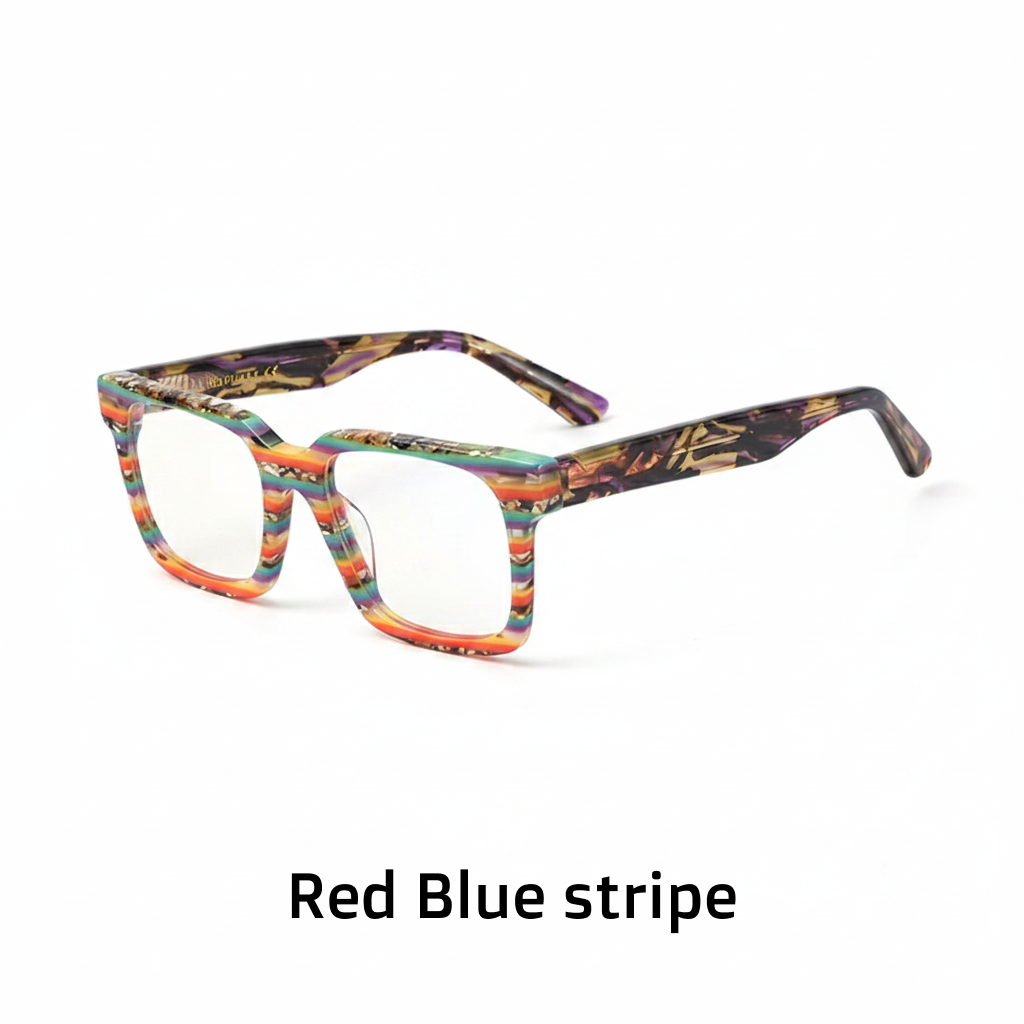 Quadratische optische Brillengestelle aus Acetat in Patchwork-Farben