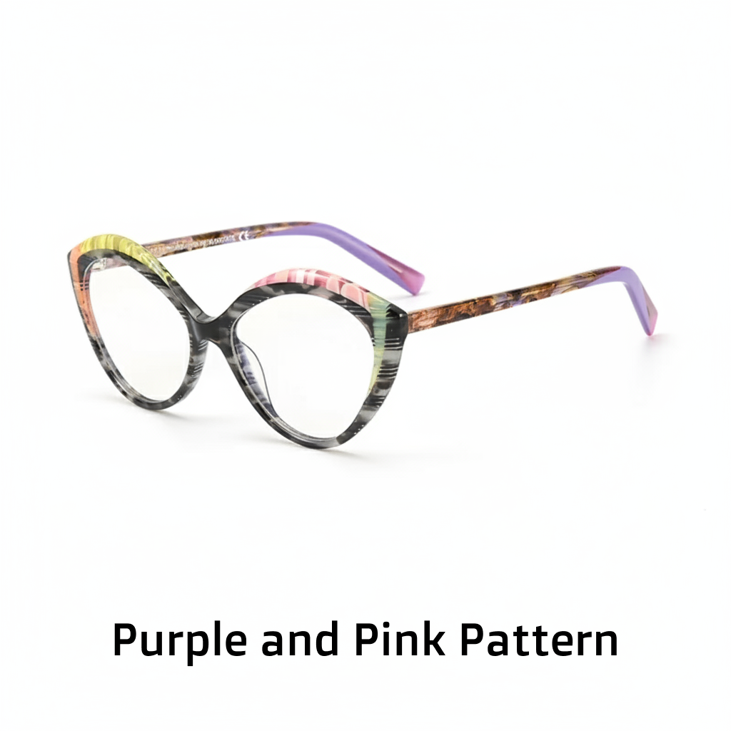 Cat Eye Acetate Optical Glasses Frame – Multi-Color