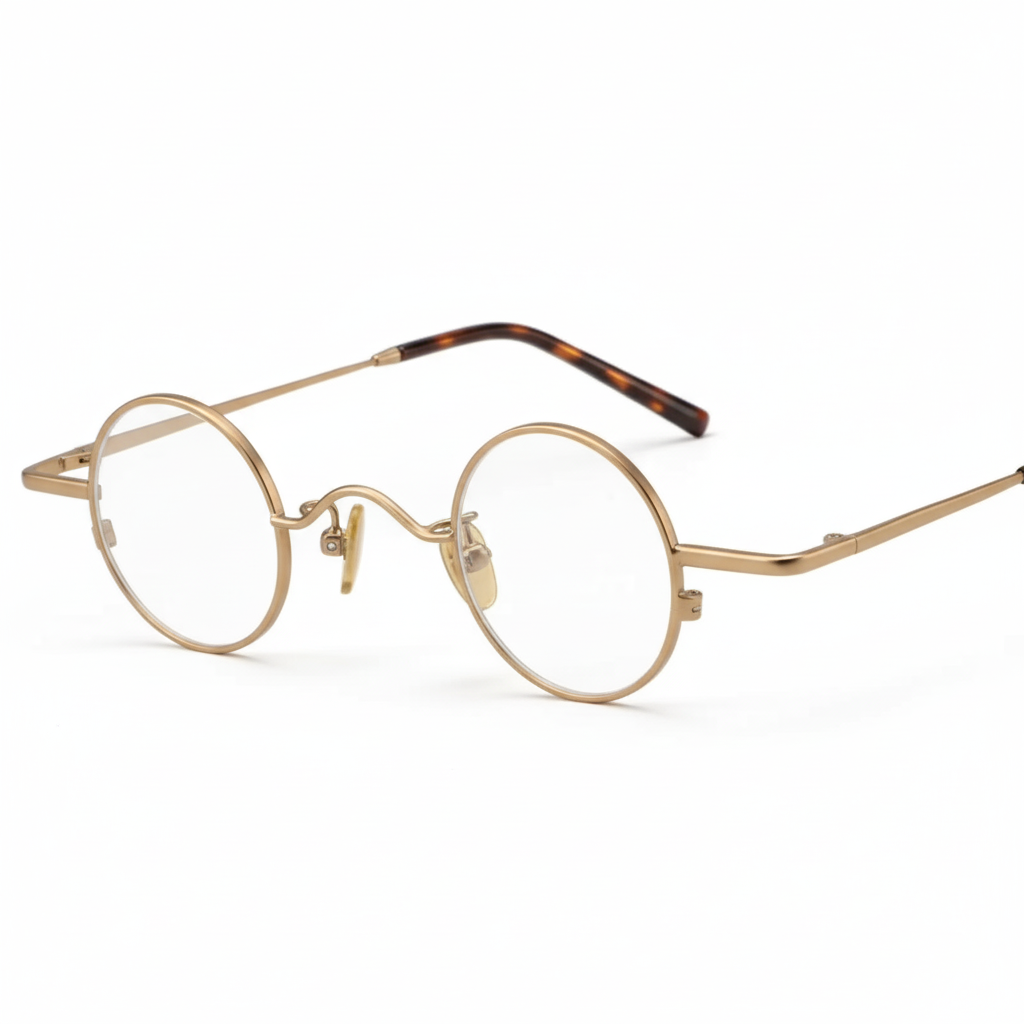 Pure Titanium Round Eyeglasses Frame - Anti-Blue Light Optical